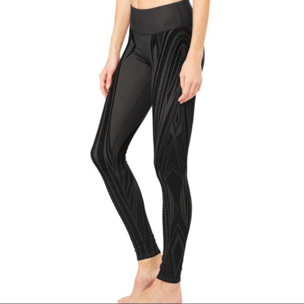 ALO Airbursh Illusion printed leggings charcoal Gray / black